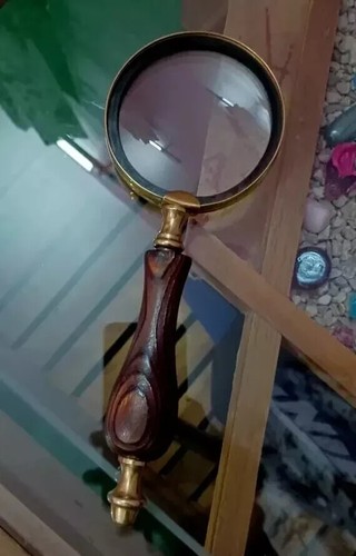Antique heavy brass magnifying - antique,